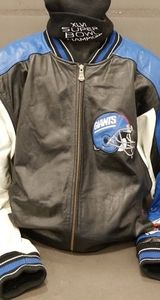 NY GIANTS QB CLUB LEATHER JACKET by CARL BANKS